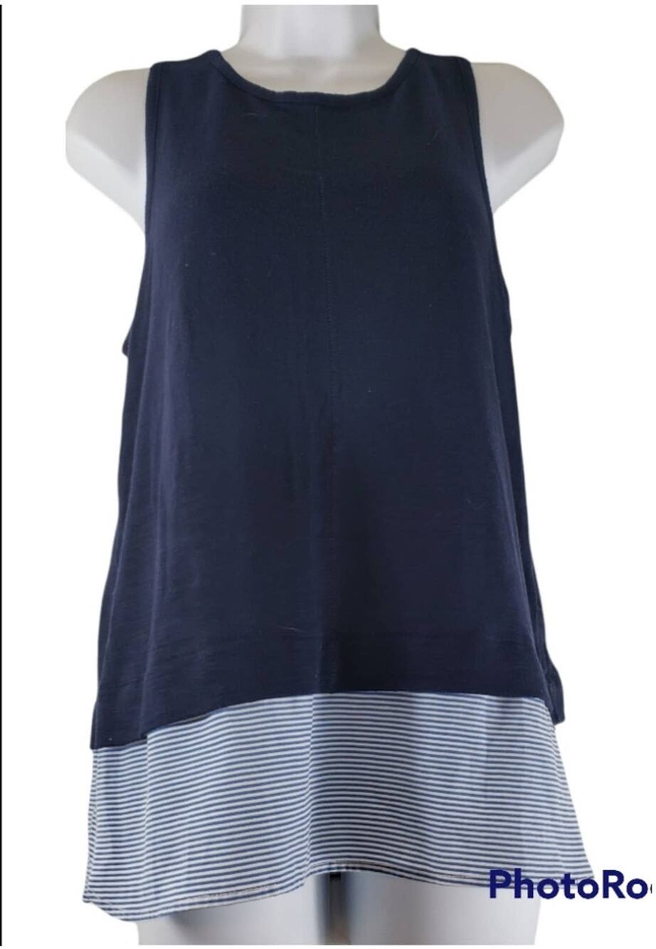 J Crew Navy and Striped Tank Top Size Small